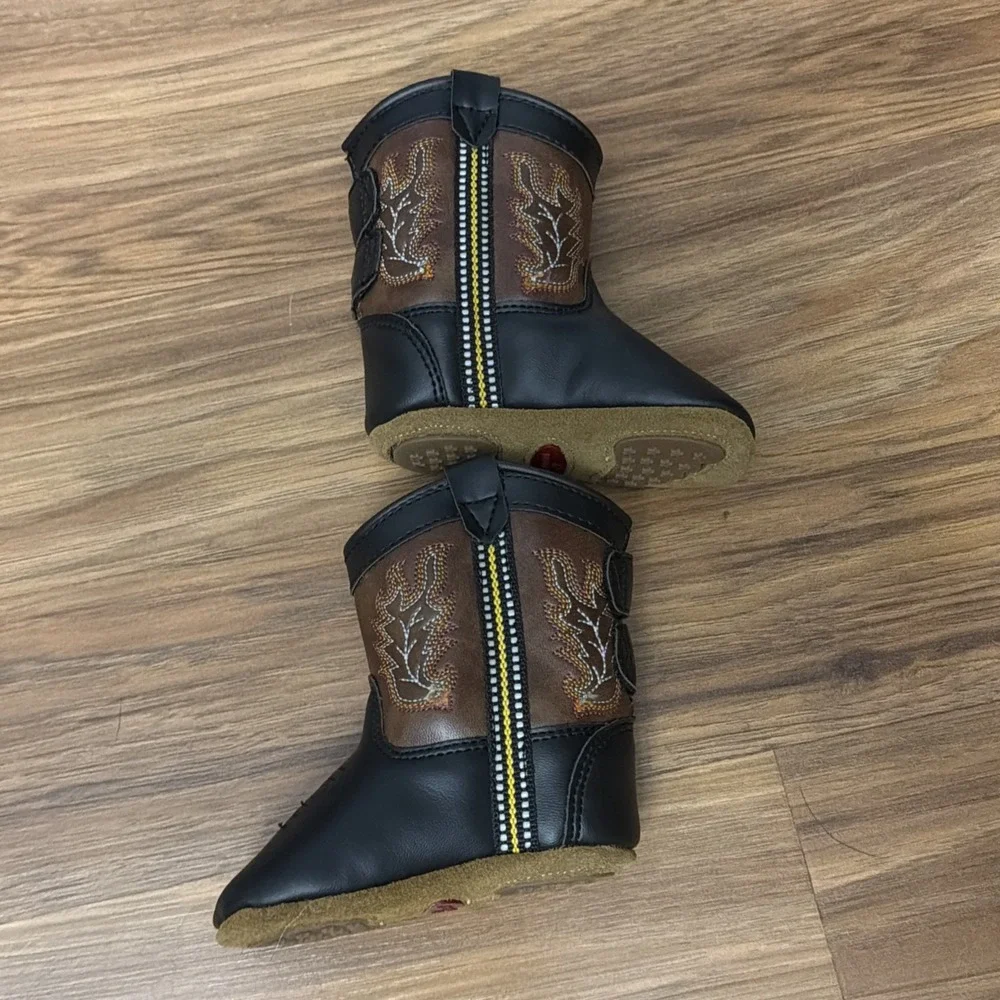 New Lil Boot Barn Baby Boys Sz 2 Western Cowboy Boots Blazin Poppet Suede